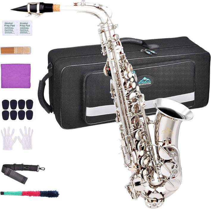 E Flat Alto Saxophone with Mouthpiece, Gloves, Mouthpiece Cushion Pads, Case, Care Kit and Neck Strap