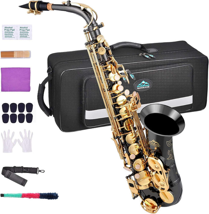 E Flat Alto Saxophone with Mouthpiece, Gloves, Mouthpiece Cushion Pads, Case, Care Kit and Neck Strap