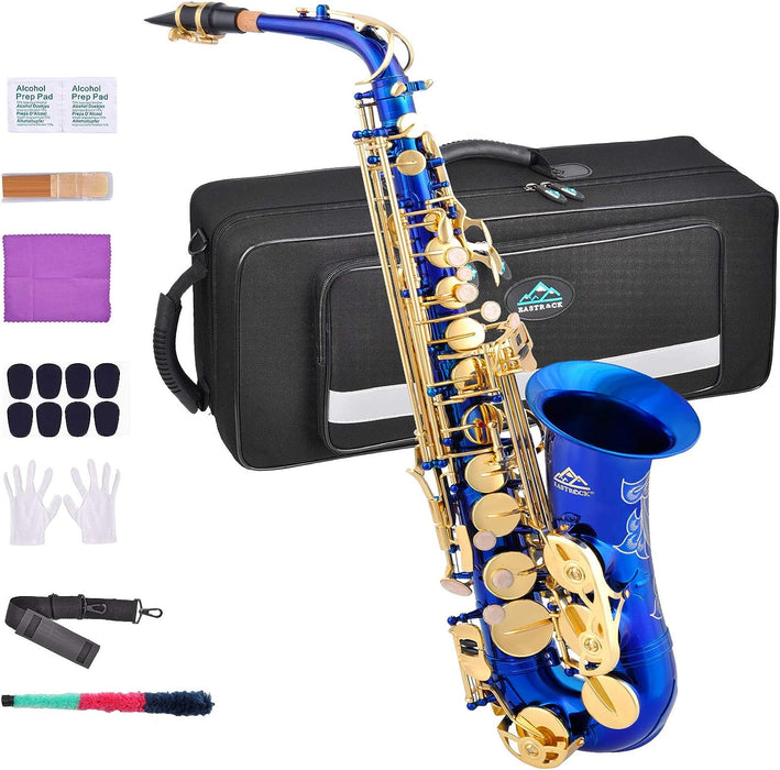 E Flat Alto Saxophone with Mouthpiece, Gloves, Mouthpiece Cushion Pads, Case, Care Kit and Neck Strap