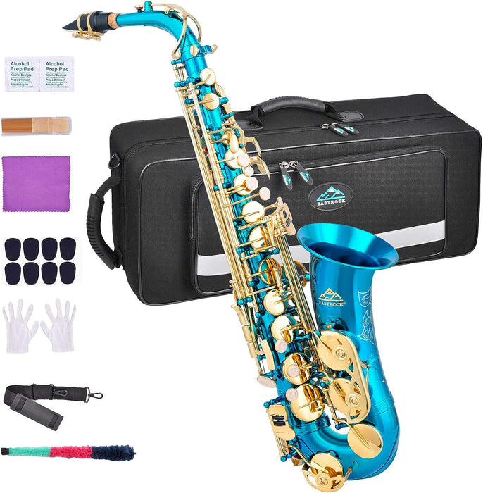 E Flat Alto Saxophone with Mouthpiece, Gloves, Mouthpiece Cushion Pads, Case, Care Kit and Neck Strap