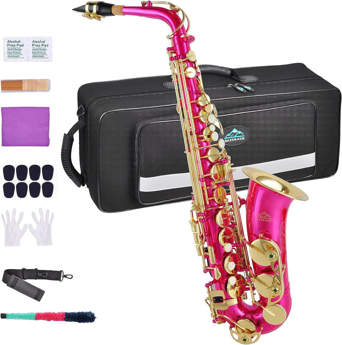 E Flat Alto Saxophone with Mouthpiece, Gloves, Mouthpiece Cushion Pads, Case, Care Kit and Neck Strap