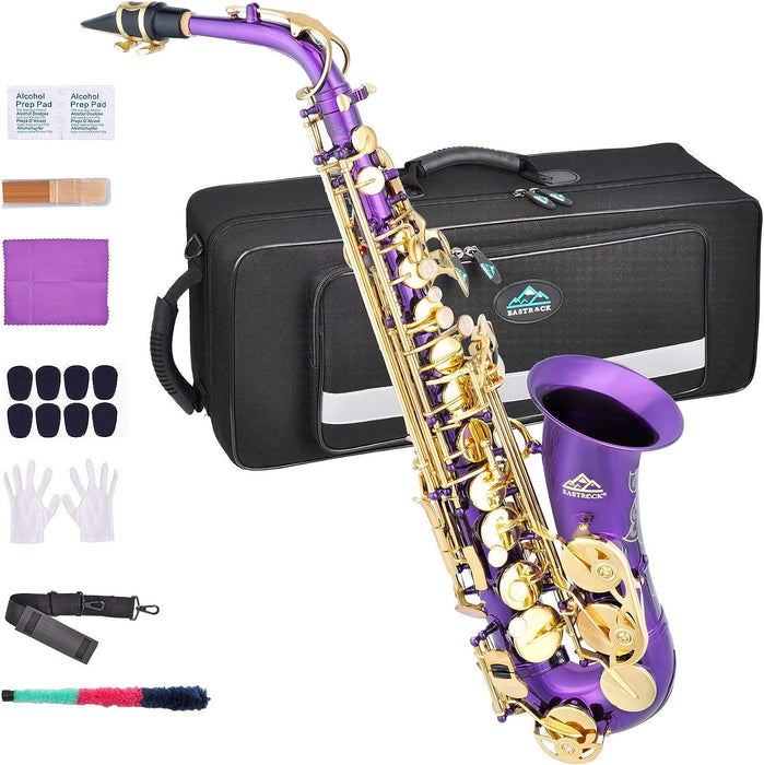 E Flat Alto Saxophone with Mouthpiece, Gloves, Mouthpiece Cushion Pads, Case, Care Kit and Neck Strap