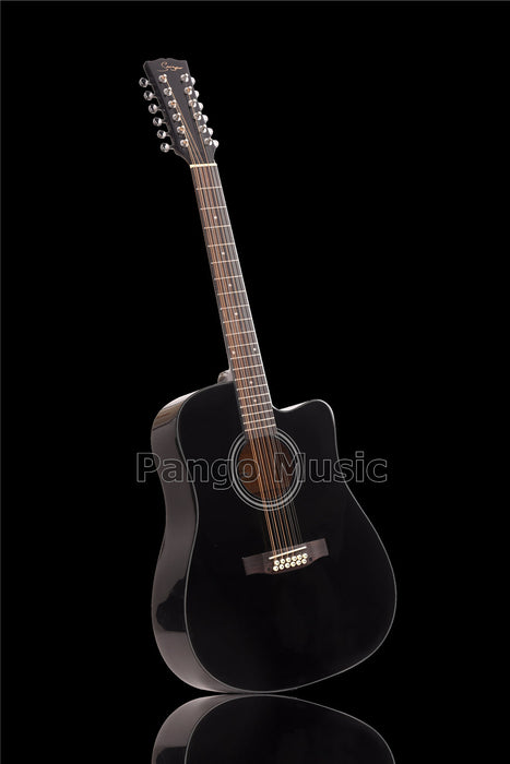 12 Strings Black Color Acoustic Guitar (PSR-087)