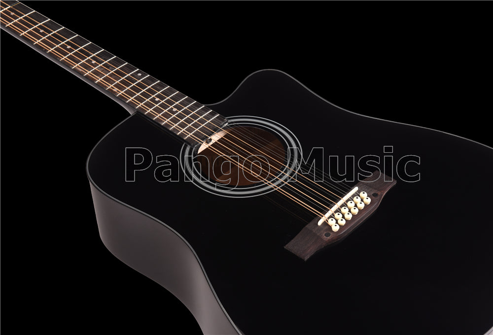 12 Strings Black Color Acoustic Guitar (PSR-087)