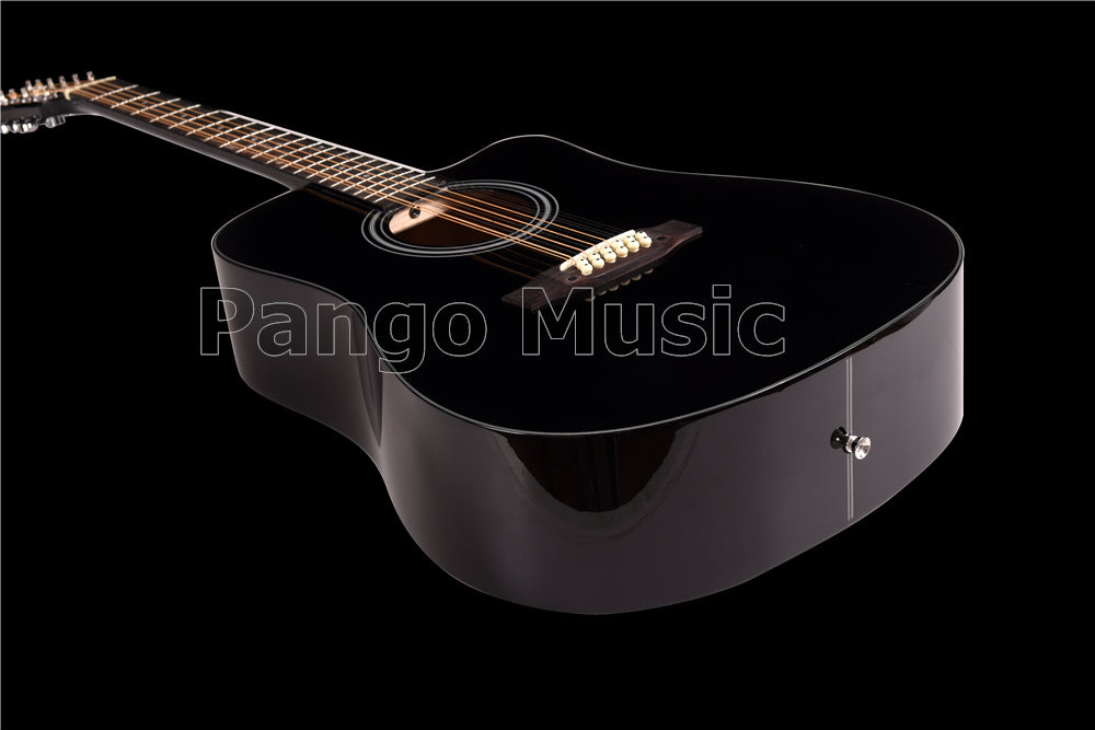 12 Strings Black Color Acoustic Guitar (PSR-087)