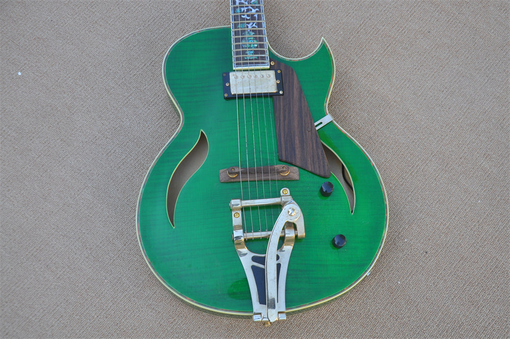 ZQN Series Hollow Body Green Color Electric Guitar (ZQN0201)